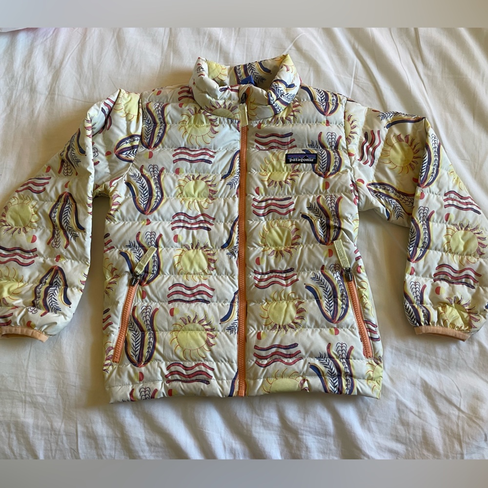 Girls Patagonia Puffer Coat Sunshine